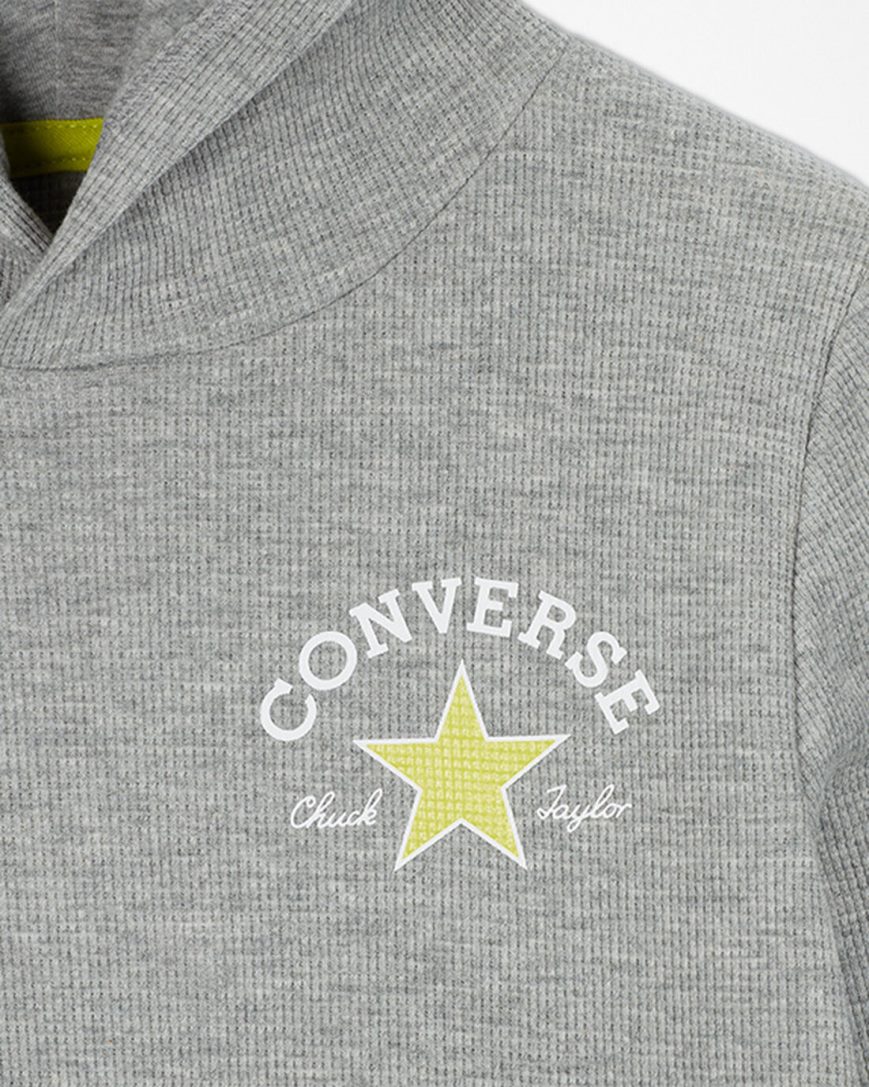 Mikiny S Kapucňou Converse Long Sleeve Waffle Chlapcenske Siva | SK 5RKDI5